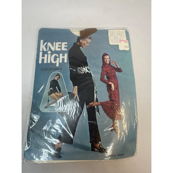 Vintage Nylon Knee High Stockings and Sooperb Pantyhose Black Cinnamon - Picture 5 of 7